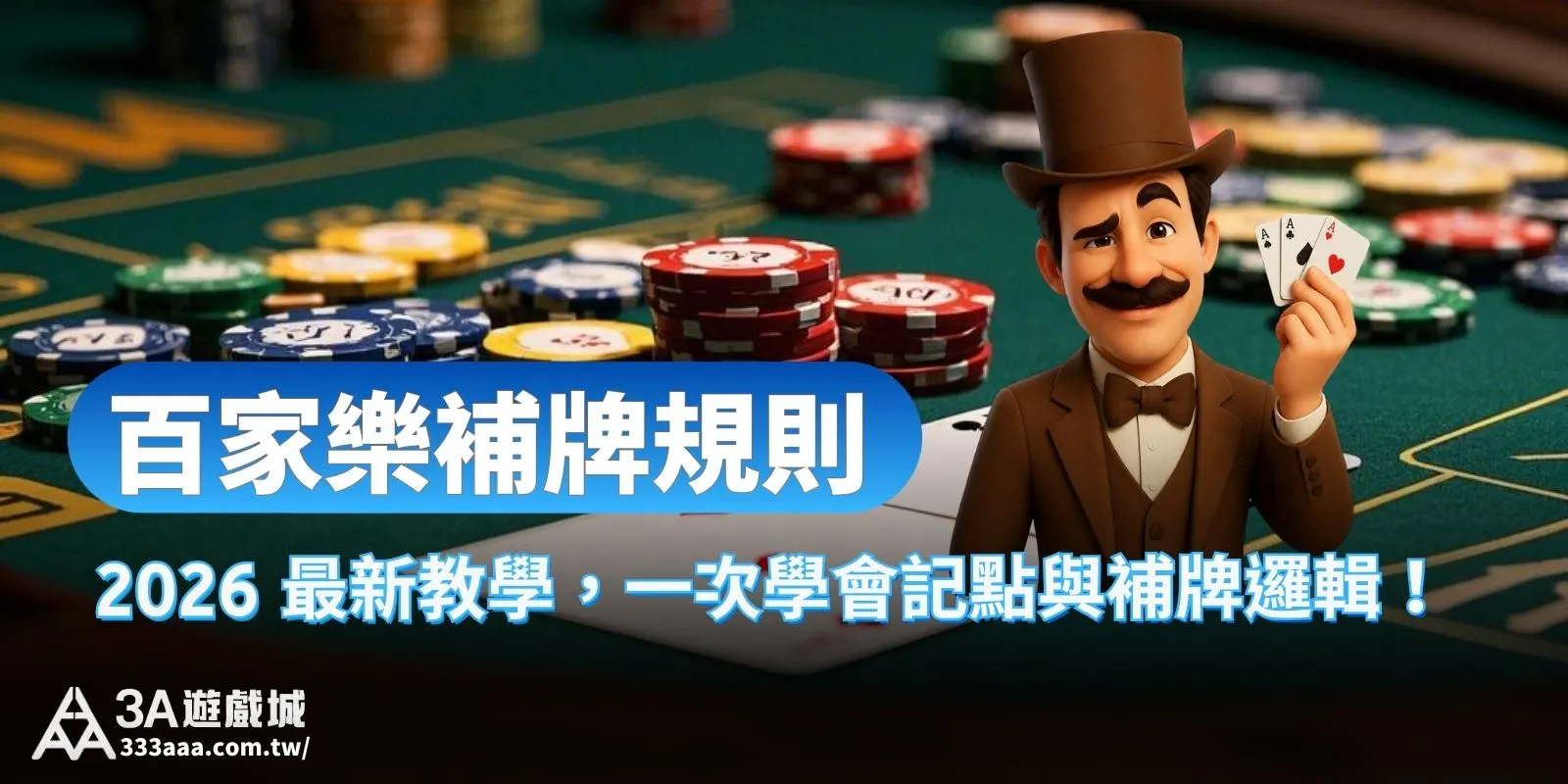 百家樂補牌規則：2026 最新教學，一次學會記點與補牌邏輯！