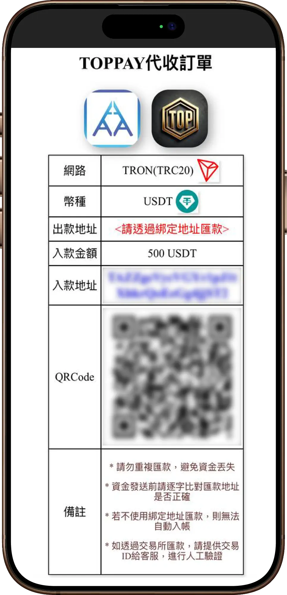 USDT儲值畫面4