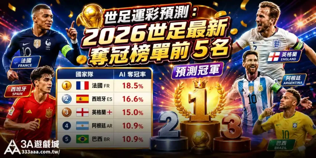 世足運彩預測：2026世足最新奪冠榜單